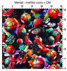 Výplněk (teplákovina) Sport - basketball 180cm 250 g/m2